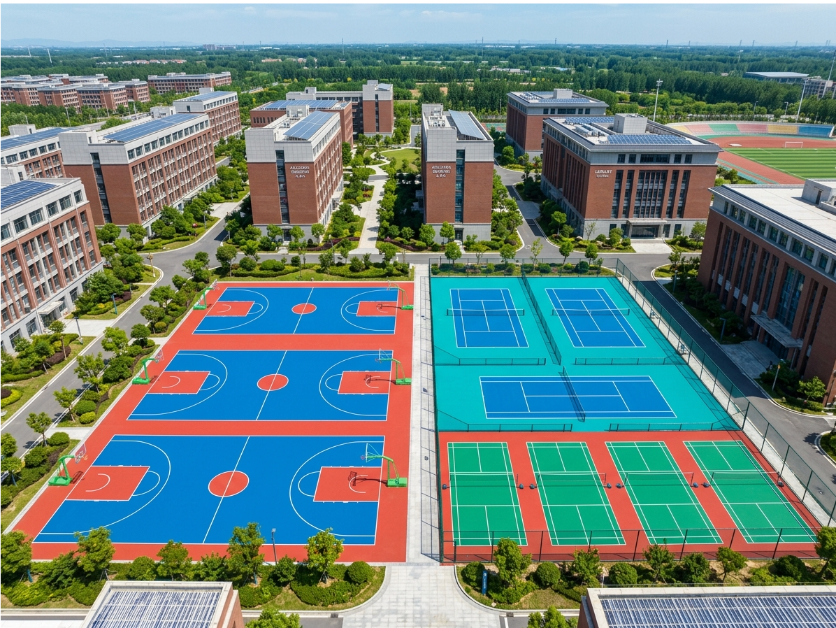 广州市硅PU球场全塑型塑胶跑道 - 方案